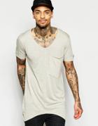 Black Kaviar Longline T-shirt - Beige