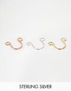 Asos Sterling Silver Faux Nose Ring Multipack - Mixed Metal