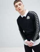 Kappa Long Sleeve T-shirt With Banda Taping In Black - Black