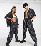 Collusion Unisex Noughties Fit Sweatpants With All Over Print In Black - Part Of A Set