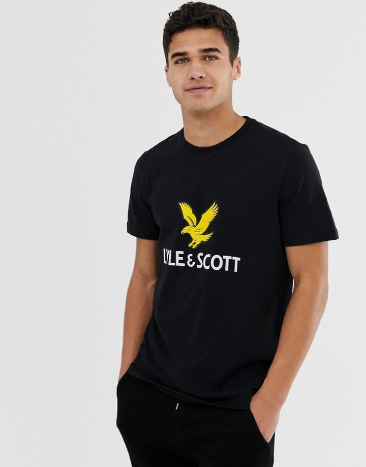 Lyle & Scott Large Logo T-shirt In Black - Black