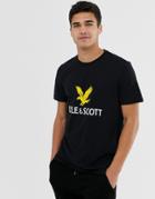 Lyle & Scott Large Logo T-shirt In Black - Black