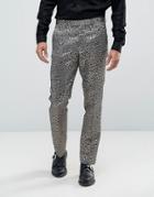 Asos Slim Smart Pants In Peacock Feather - Multi