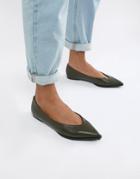 Asos Design Levels High Vamp Ballet Flats - Green