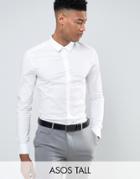 Asos Tall Skinny Shirt In White - White