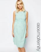 Asos Maternity Broderie Midi Sundress - Green