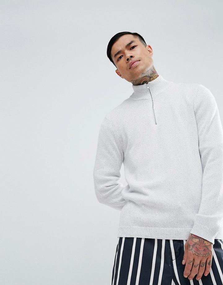 Asos Midweight Sweater In Icy Gray - Gray