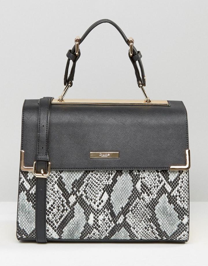 Dune Large Color Block Tote Frame Bag - Black