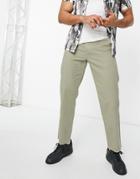 New Look Straight Chino In Dark Khaki-green
