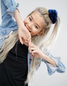 Asos Faux Fur Hair Scrunchie - Blue