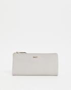 Paul Costelloe Leather Zip Top Wallet In Off White