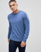 Asos Cotton Sweater In Sky Blue - Blue