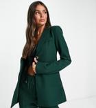 4th & Reckless Tall Double Breasted Blazer In Forest Green - Part Of A Set
