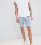 Asos Design Tall Skinny Chino Shorts In Dusky Blue - Blue