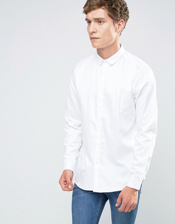 Asos Shirt In White Egyptian Cotton In Regular Fit - White