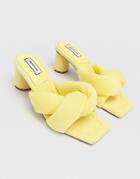 Stradivarius Padded Knot Mules In Yellow