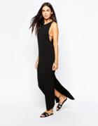 Goldie Intiation Maxi Dress With Chain Detail And Thigh Splits - Black