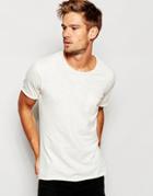 Selected Homme Washed T-shirt With Raw Edge - Off White