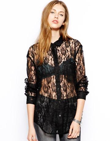Cheap Monday Long Sleeve Lace Shirt