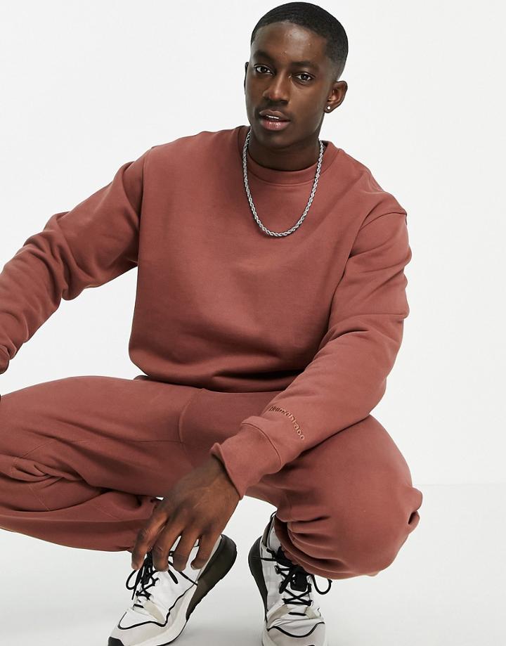 Adidas Originals X Pharrell Williams Premium Sweatshirt In Burgundy-red
