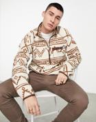 The North Face Gordon Lyons 1/4 Zip Printed Fleece In Cream-white