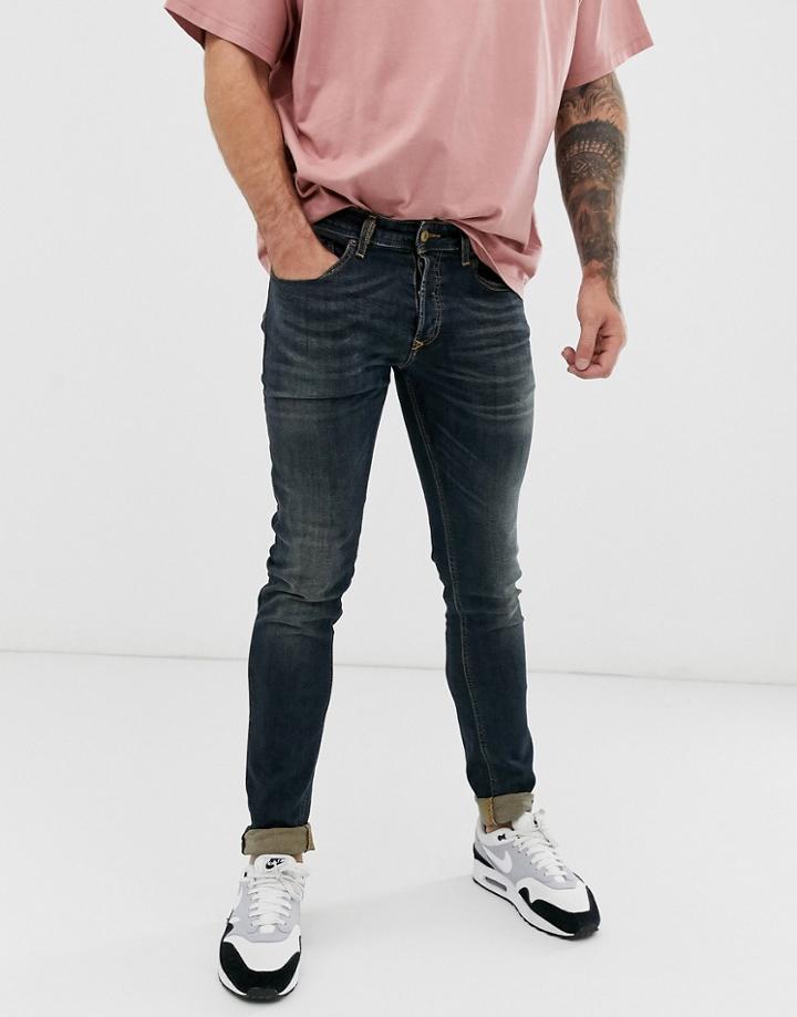 Diesel Sleenker-x Skinny Fit Jeans In 069fx Green Cast-blue