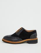 Asos Design Misse Leather Brogues In Black - Black