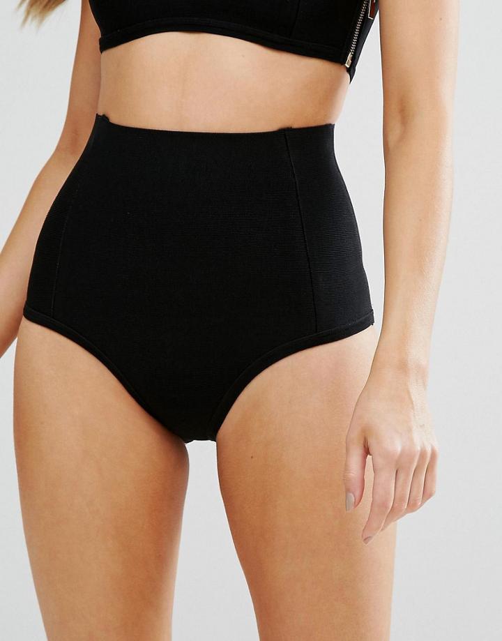Missguided Bandage High Waist Bikini Bottom - Black
