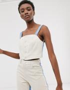 Asos White Bi-color Denim Two-piece Top - Blue