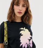 Reclaimed Vintage Inspired T-shirt With Fluoro Flower Print-black