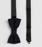 Heart & Dagger Bow Tie In Printed Wool Mix - Black