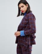 Y.a.s Belted Check Blazer Two-piece - Multi