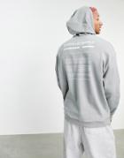 Asos Unrvlld Spply Set Oversized Hoodie With Logo Print In Gray-grey