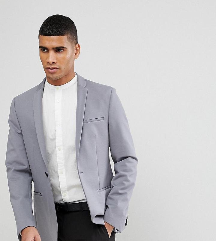 Noak Skinny Jersey Blazer - Gray
