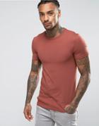 Asos Extreme Muscle T-shirt With Crew Neck In Red - Red