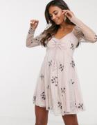 Keepsake Oasis Mini Dress-beige