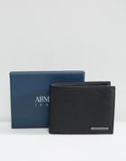 Armani Jeans Safiano Wallet In Black - Black
