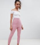 Asos Design Petite Skinny Pants With Super High Waist - Pink