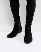 Ben Sherman Chelsea Boots In Black Suede - Black