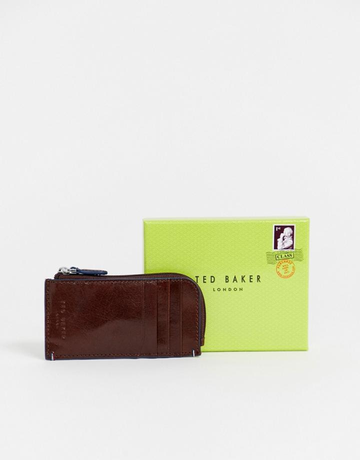 Ted Baker Chicar Coin & Card Holder In Tan