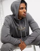 Siksilk Hoodie With Signature Logo In Gray-grey