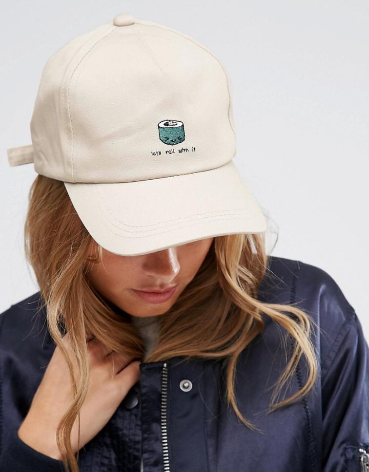 Asos Sushi Slogan Cap - Stone