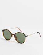 Aj Morgan Pollster Round Lens Sunglasses-brown