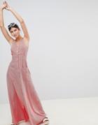 Boohoo Striped Button Front Maxi Dress - Red