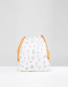 Monki Canvas Cactus Print Toiletries Bag - Beige