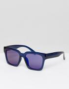 Weekday Exit Square Sunglasses - Blue