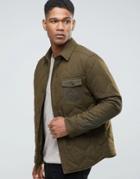 Esprit Wool Shirt Jacket With Quilted Lining - Green