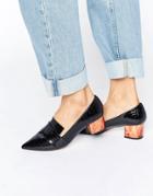 Asos Silence Heeled Loafers - Black