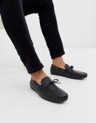 Asos Design Driving Shoes In Black Soft Leather