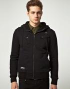 Jack & Jones Intelligence Power Zip Borg Lined Sweat - Black